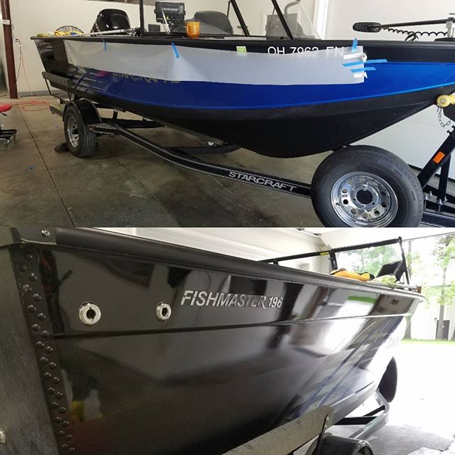 Boat sides protected with ceramic coating in Cleveland